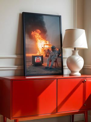 Astronaut Feuer Abenteuer Retro-TV