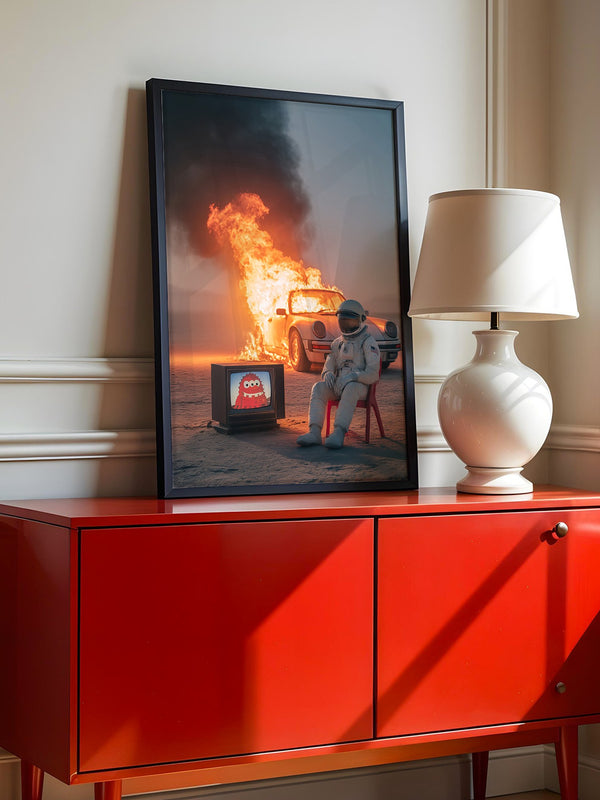Astronaut Feuer Abenteuer Retro-TV