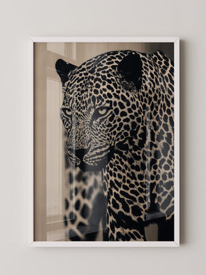 Leopard Nahaufnahme Schwarzbeige