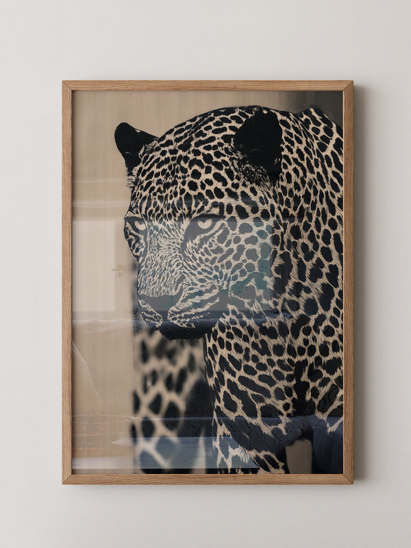 Leopard Nahaufnahme Schwarzbeige