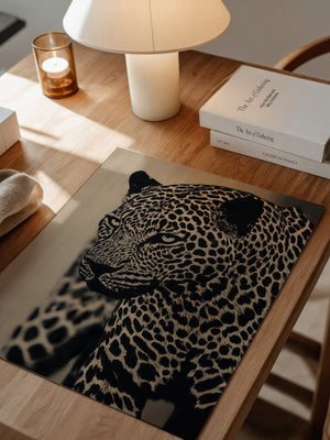 Leopard Nahaufnahme Schwarzbeige