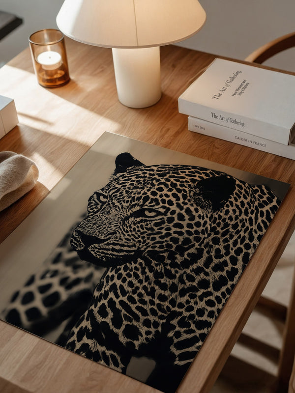 Leopard Nahaufnahme Schwarzbeige
