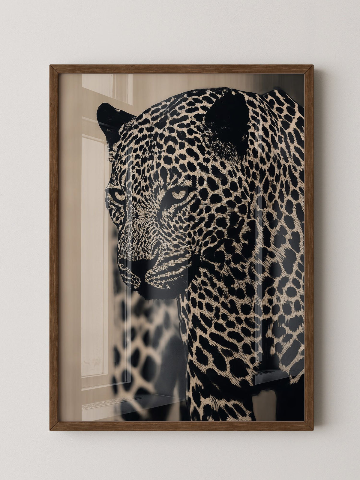 Leopard Nahaufnahme Schwarzbeige