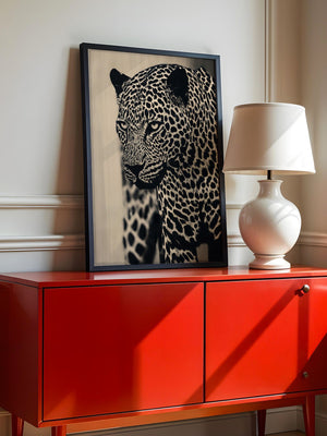 Leopard Nahaufnahme Schwarzbeige