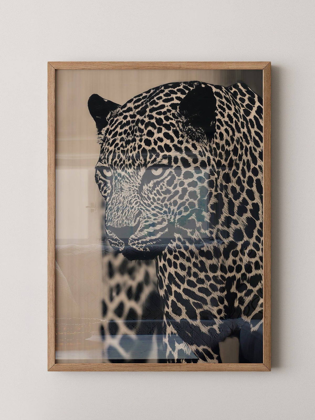 Leopard Nahaufnahme Schwarzbeige