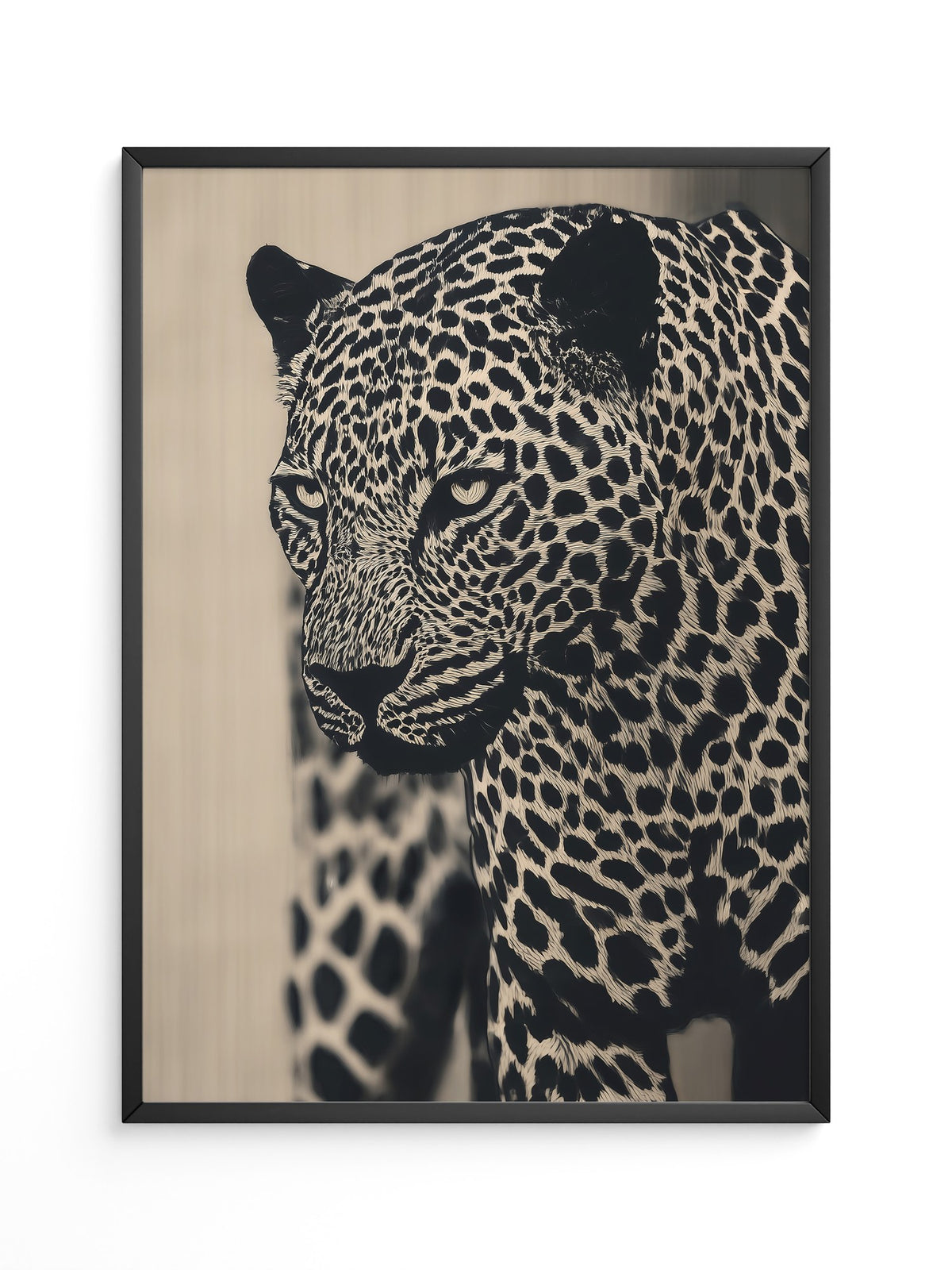 Leopard Nahaufnahme Schwarzbeige