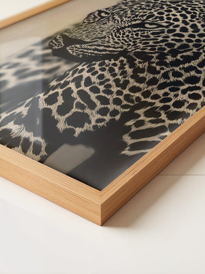 Leopard Nahaufnahme Schwarzbeige