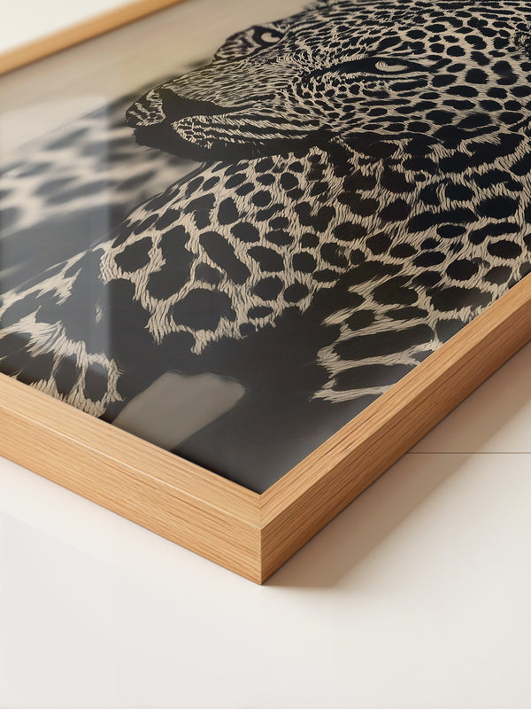 Leopard Nahaufnahme Schwarzbeige