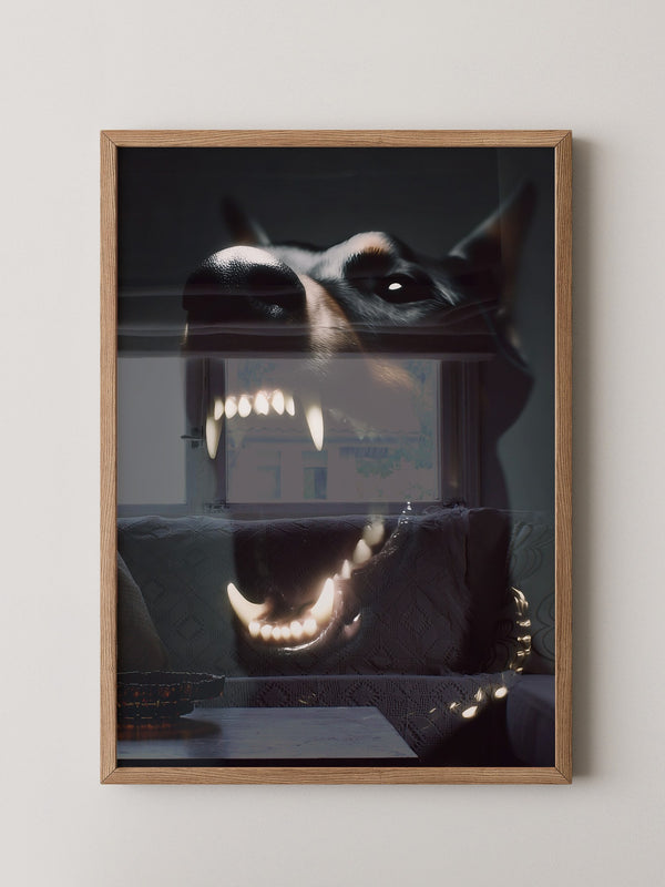 Dobermann Leuchtende Zähne