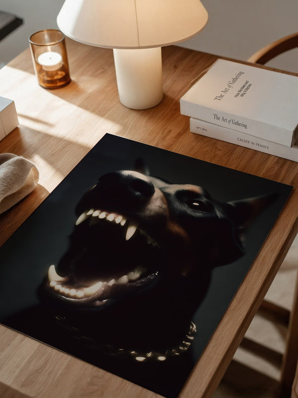 Dobermann Leuchtende Zähne