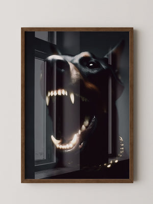 Dobermann Leuchtende Zähne