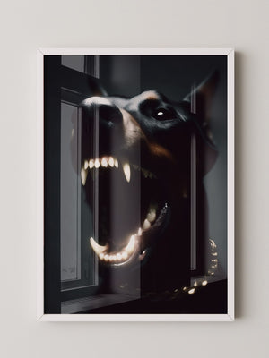 Dobermann Leuchtende Zähne