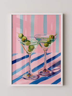 Cocktailgläser Oliven Pastellstreifen