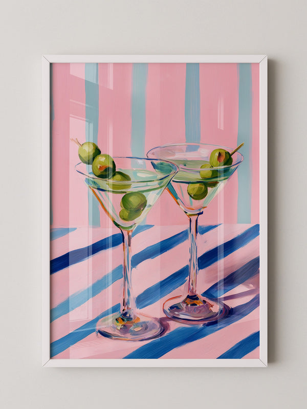 Cocktailgläser Oliven Pastellstreifen