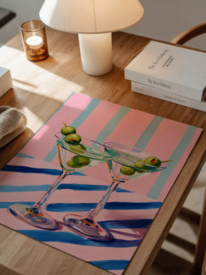 Cocktailgläser Oliven Pastellstreifen