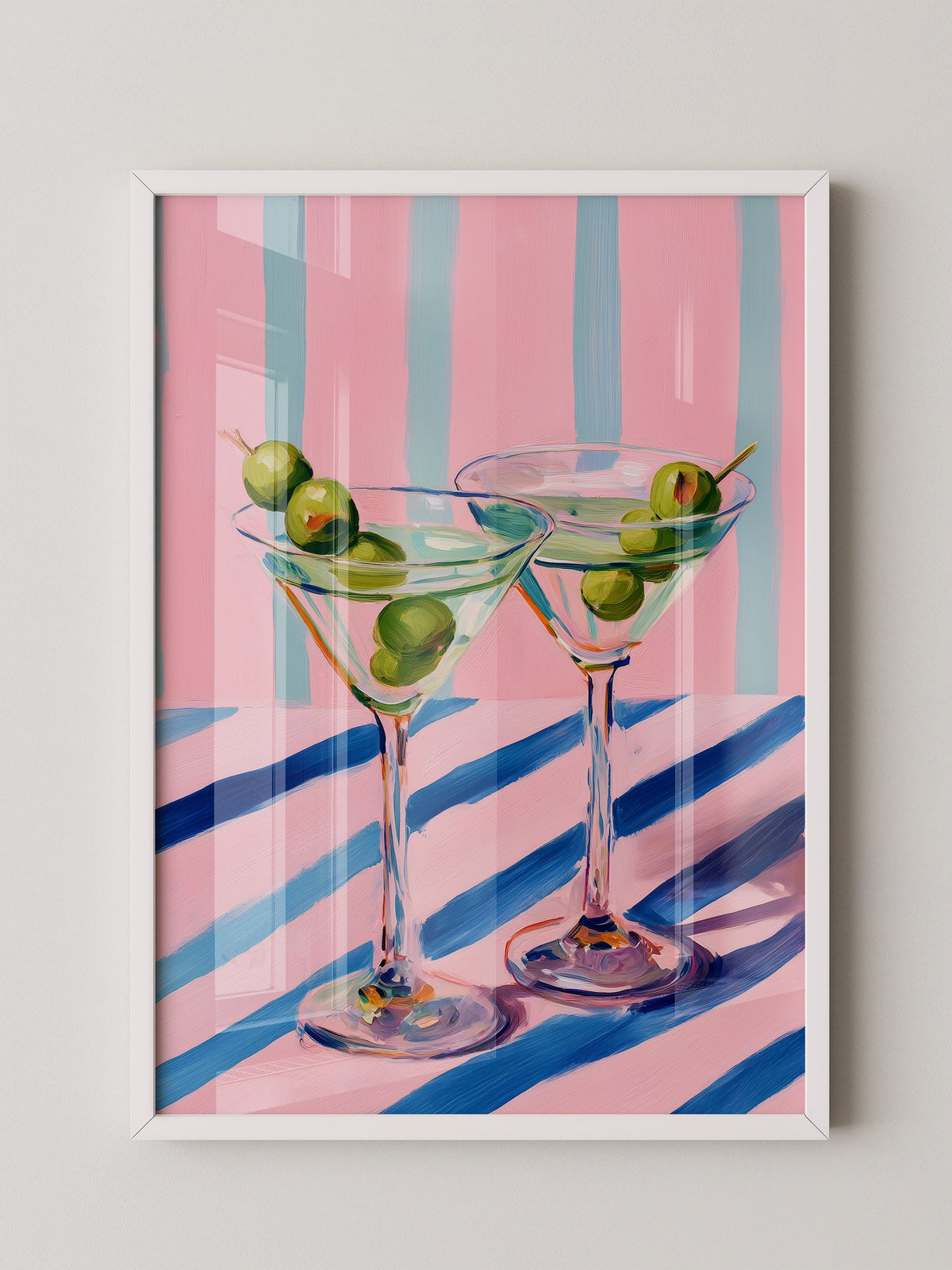 Cocktailgläser Oliven Pastellstreifen