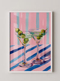 Cocktailgläser Oliven Pastellstreifen