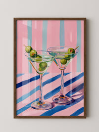 Cocktailgläser Oliven Pastellstreifen