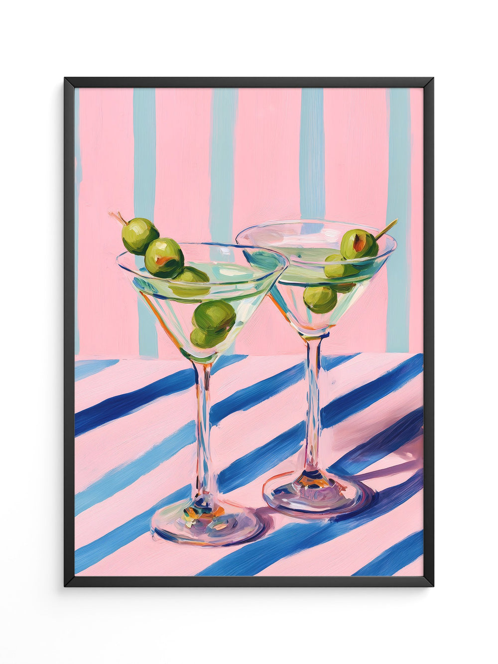 Cocktailgläser Oliven Pastellstreifen