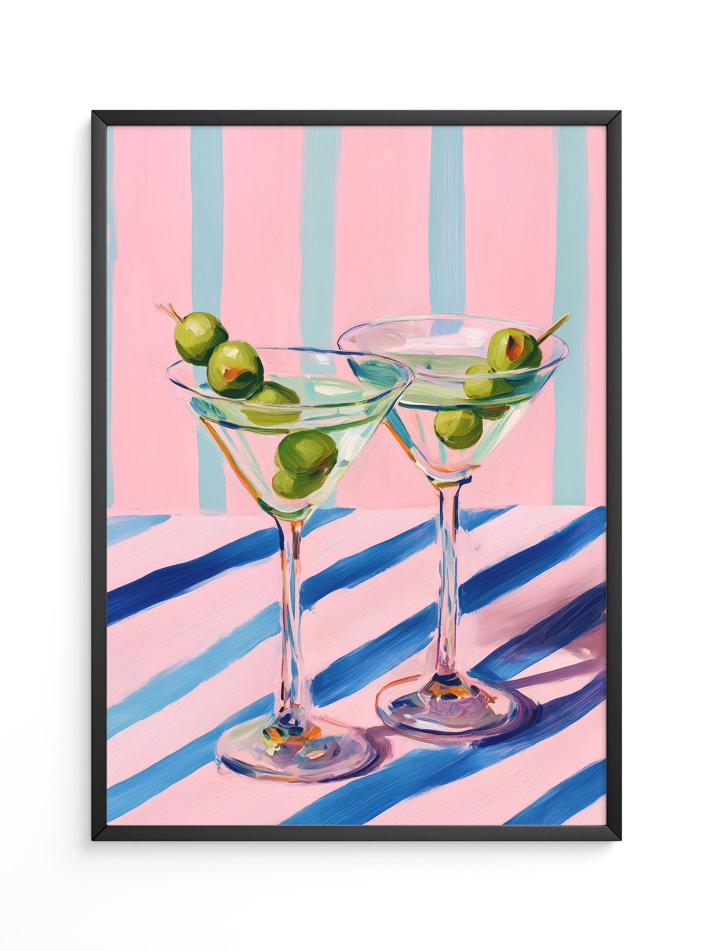 Cocktailgläser Oliven Pastellstreifen