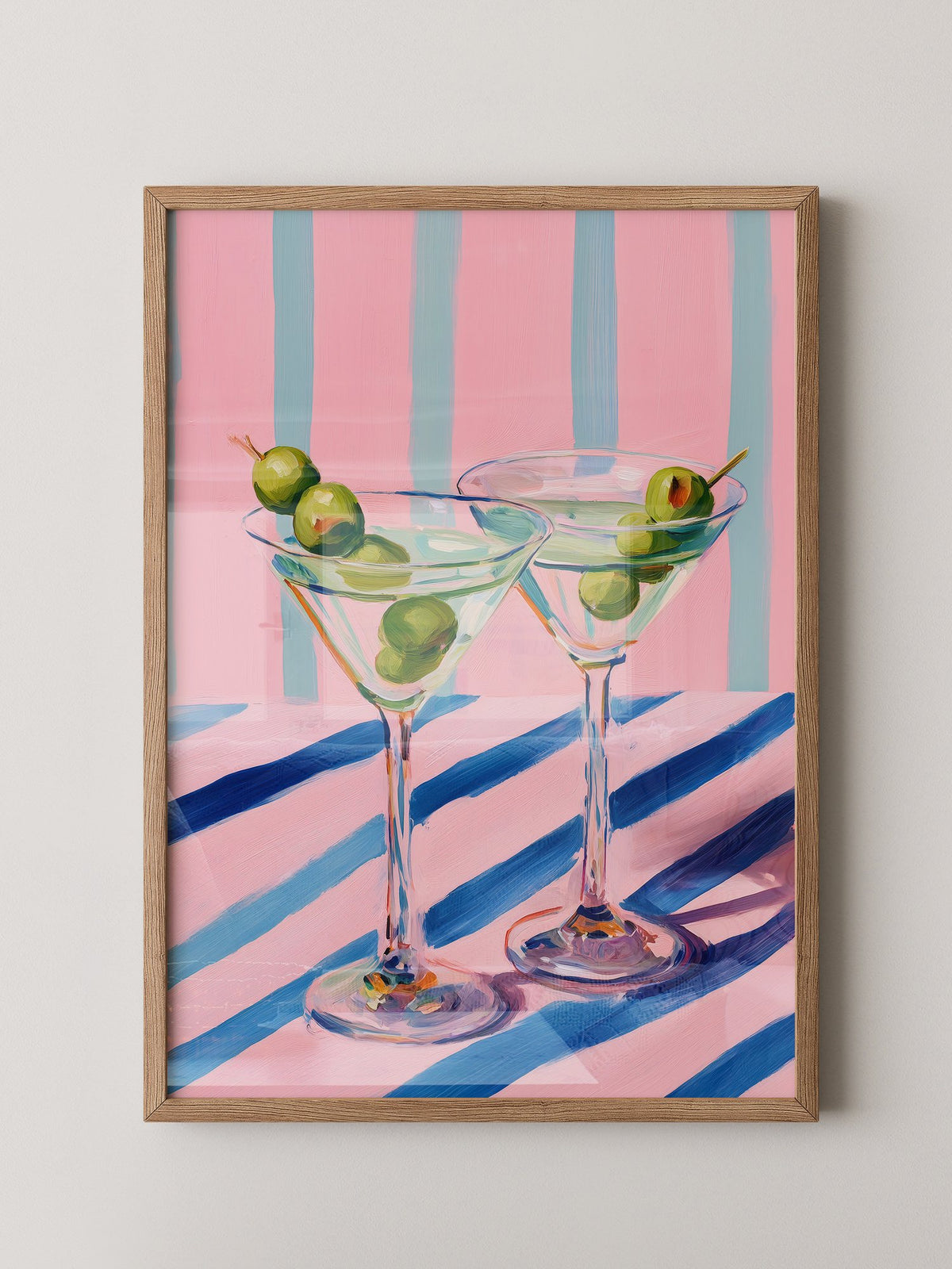 Cocktailgläser Oliven Pastellstreifen