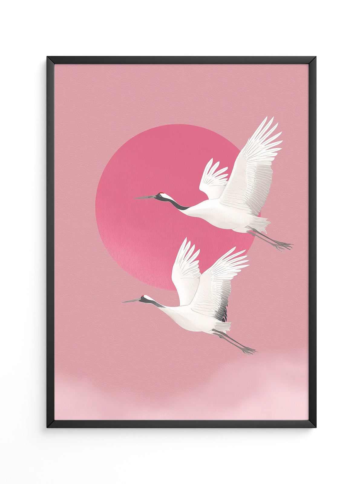 Kraniche Rosa Sonne