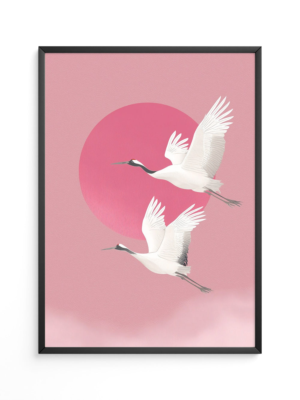 Kraniche Rosa Sonne