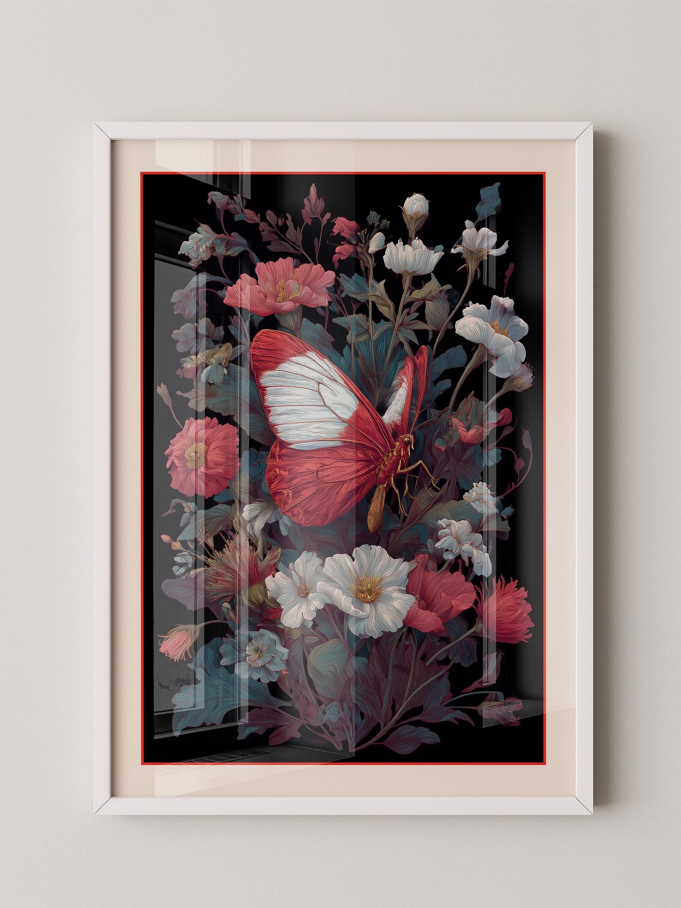 Schmetterling Blumen dunkel