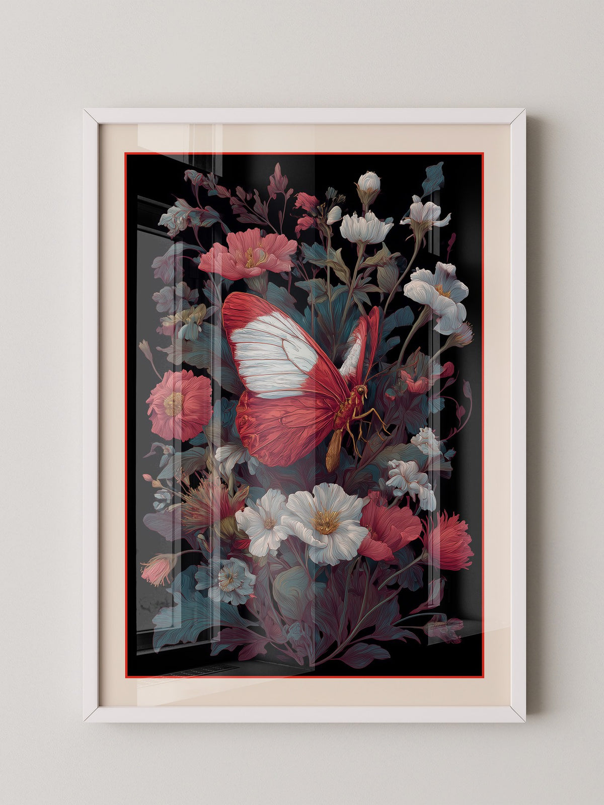Schmetterling Blumen dunkel