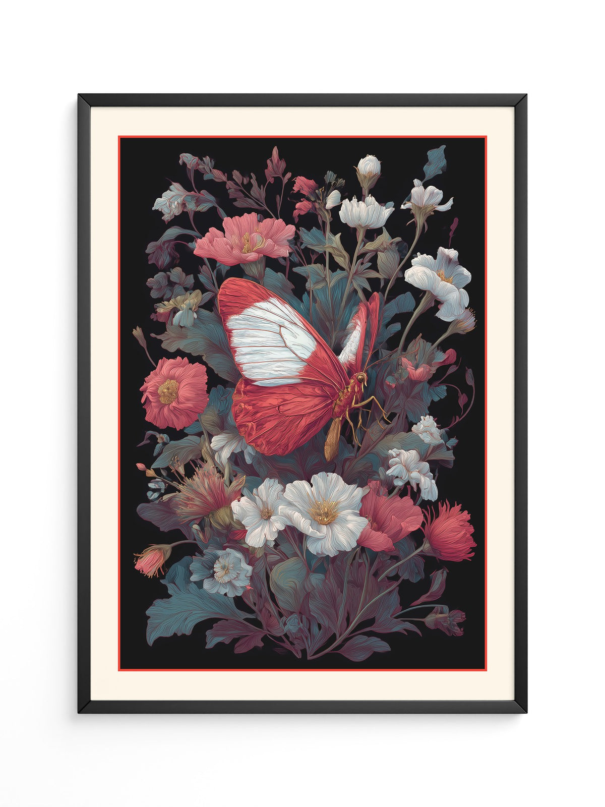 Schmetterling Blumen dunkel
