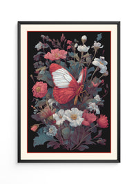 Schmetterling Blumen dunkel