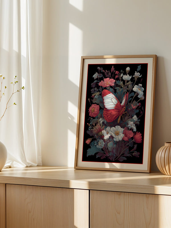 Schmetterling Blumen dunkel