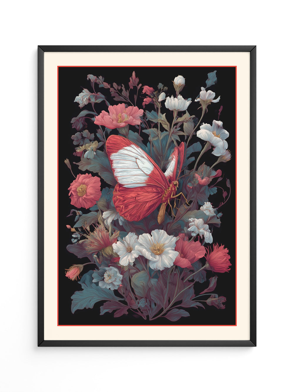 Schmetterling Blumen dunkel