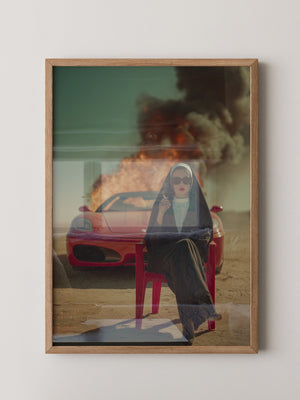 Nonne Auto Flammenwüste