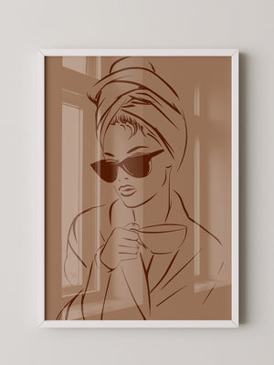 Kaffeetrinker Sonnenbrille Skizze