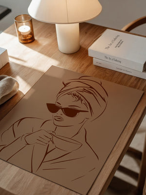 Kaffeetrinker Sonnenbrille Skizze