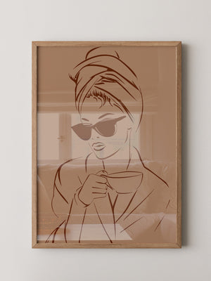 Kaffeetrinker Sonnenbrille Skizze