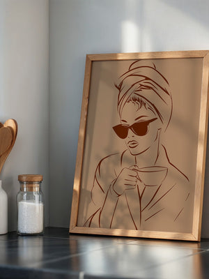 Kaffeetrinker Sonnenbrille Skizze
