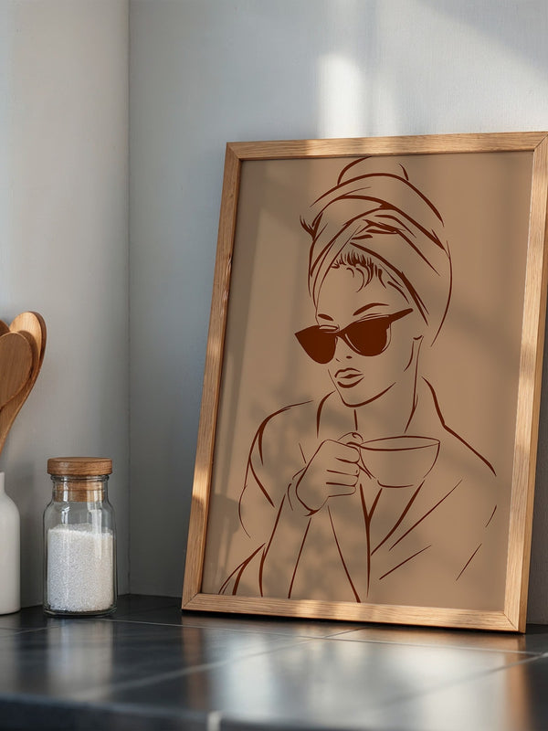Kaffeetrinker Sonnenbrille Skizze