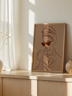 Kaffeetrinker Sonnenbrille Skizze