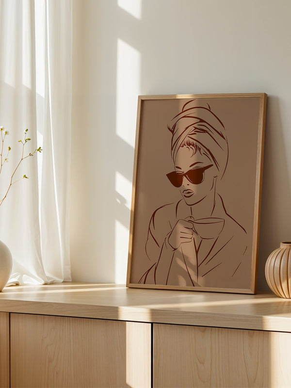 Kaffeetrinker Sonnenbrille Skizze