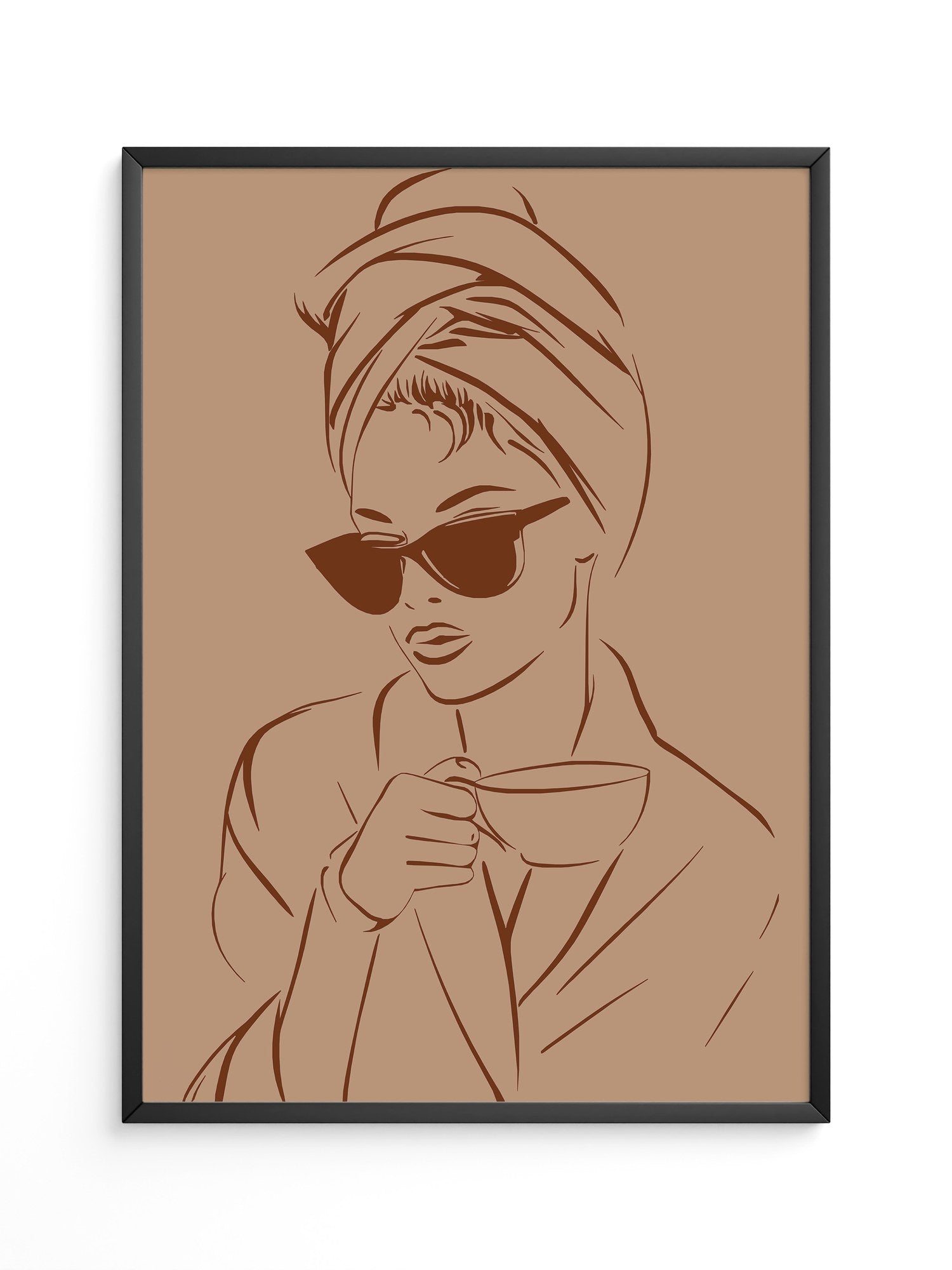 Kaffeetrinker Sonnenbrille Skizze