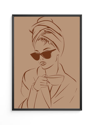 Kaffeetrinker Sonnenbrille Skizze
