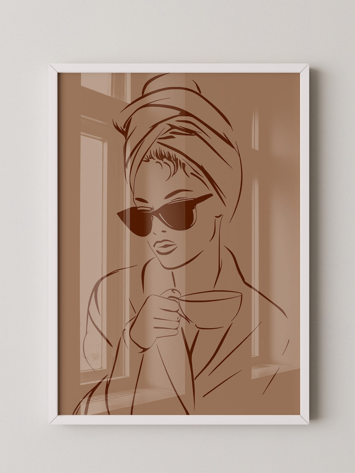 Kaffeetrinker Sonnenbrille Skizze
