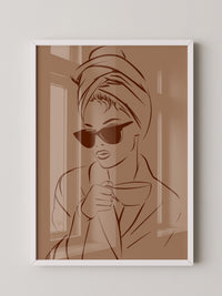 Kaffeetrinker Sonnenbrille Skizze