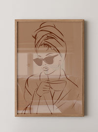 Kaffeetrinker Sonnenbrille Skizze