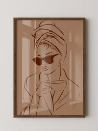 Kaffeetrinker Sonnenbrille Skizze
