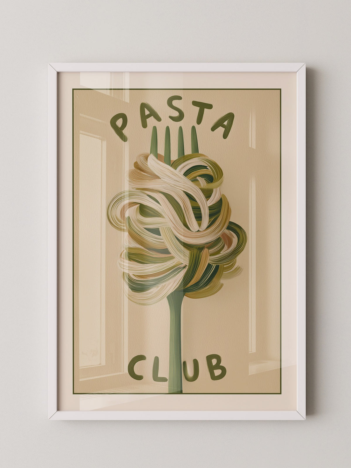 Gabel Pasta Malstil Vintage