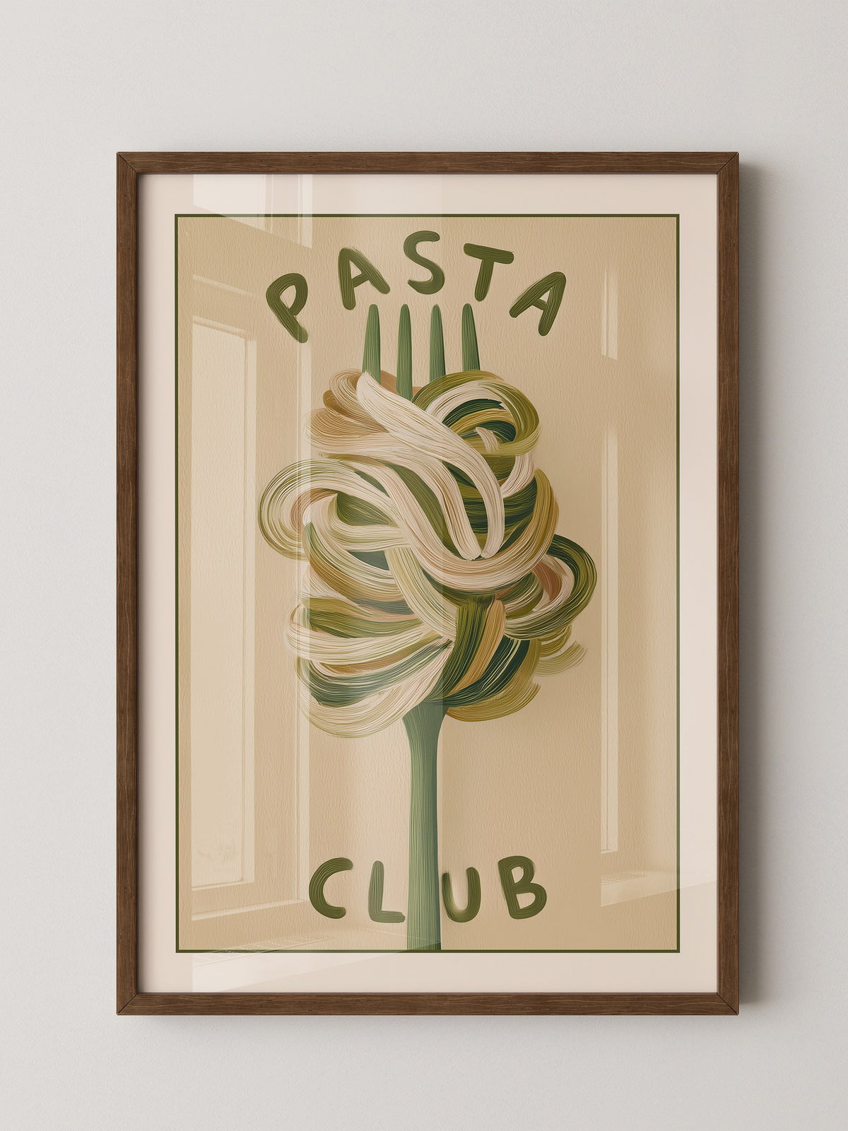 Gabel Pasta Malstil Vintage