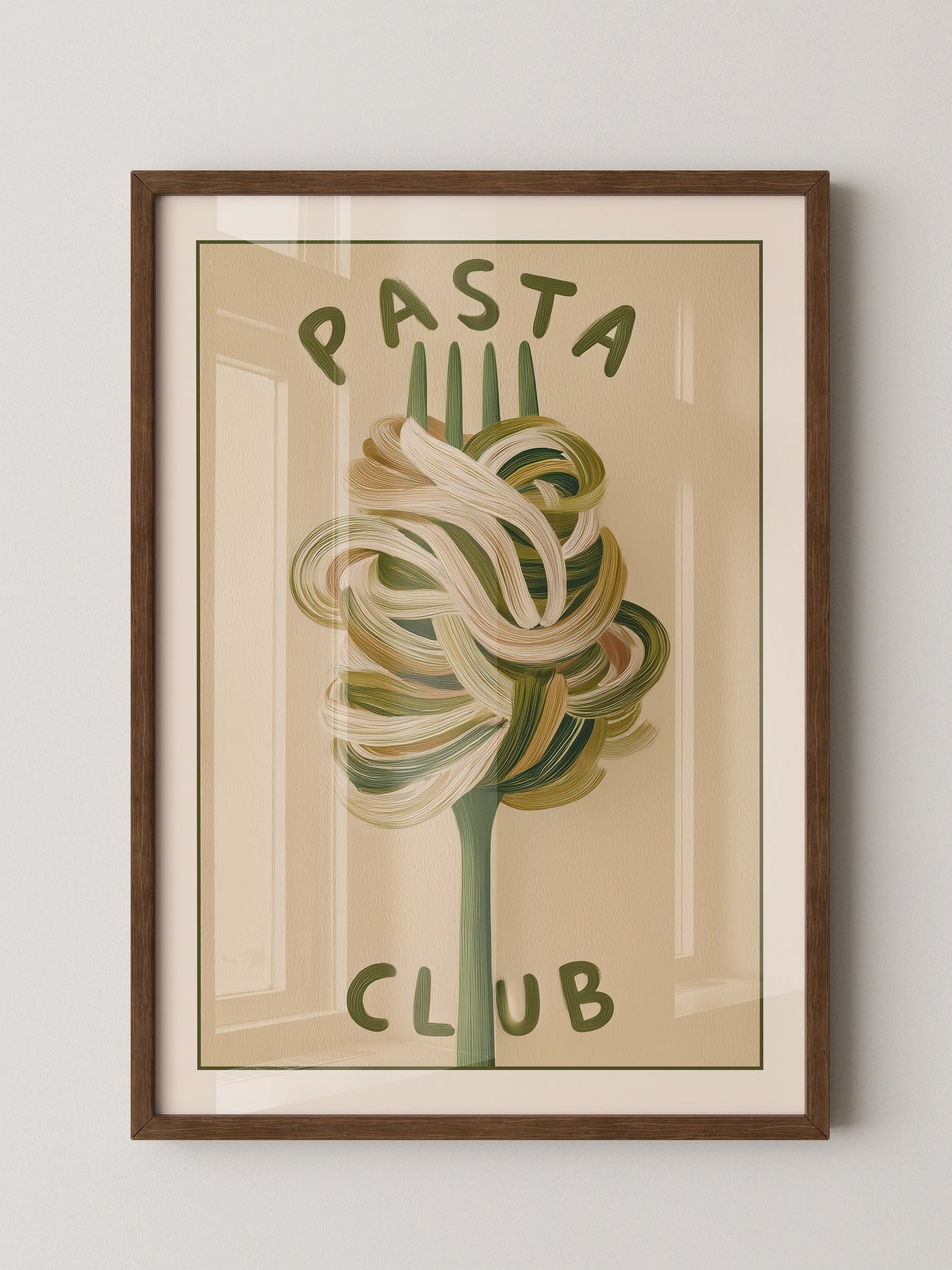 Gabel Pasta Malstil Vintage